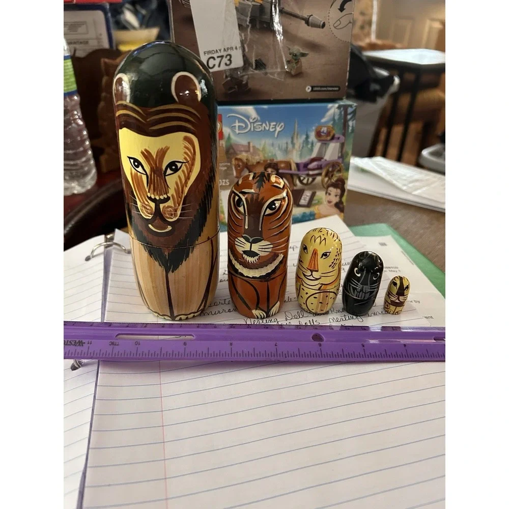 African Cats Russian Style 5 PCE Nesting Doll - Main Doll 7